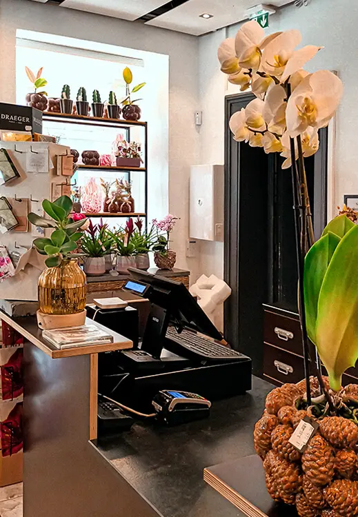 Caisse enregistreuse fleuriste Fleurs Flora Strasbourg